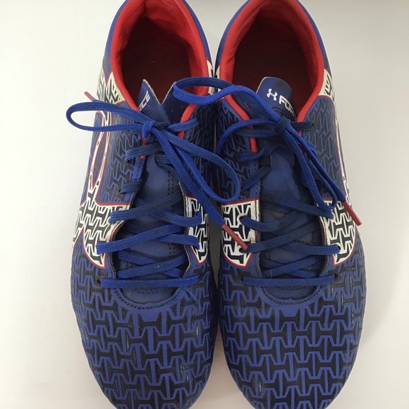 red white and blue under armour cleats